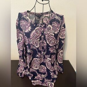 Lucky Brand Purple/Blue Blouse Medium